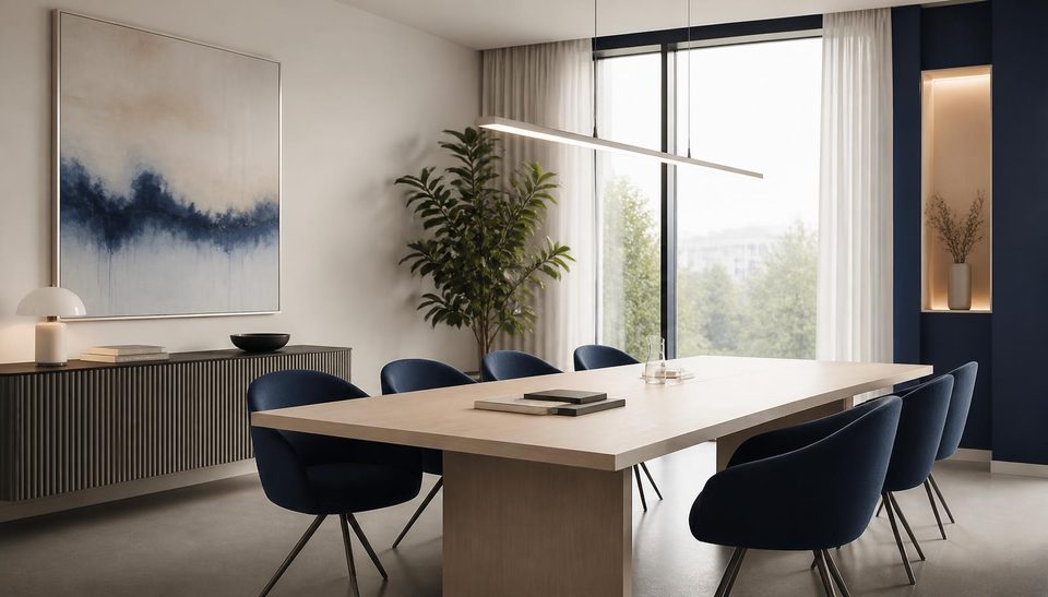 Espacio corporativo elegante que representa la comunicación consciente